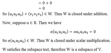 vector spaces - Need some help on linear algebra Subspace test - Mathematics Stack Exchange