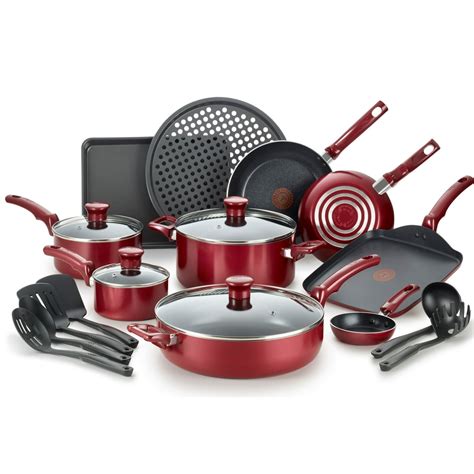 T-fal Kitchen Solutions Cookware Set, Red, 20 Pieces - Walmart.com - Walmart.com