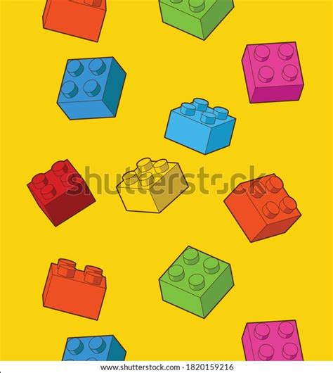 Simple Pattern Building Block Bricks Children Stock Vector (Royalty ...