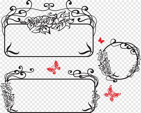 Frame banner art nouveau style, png | PNGWing