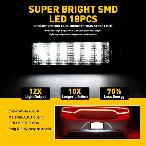 LED License Plate Lights Tag Light Lamp Assembly for Dodge Charger Cha ...