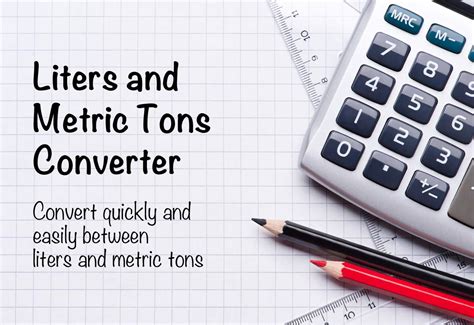 Liters to Tons / Tons to Liters Converter