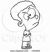 Lineart Clipart Of A Black And White Cartoon Casual Angry Boy Pouting  sketch template