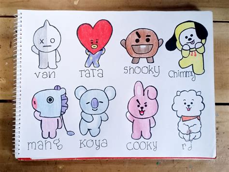 How to draw BT21 characters [TUTORIAL]