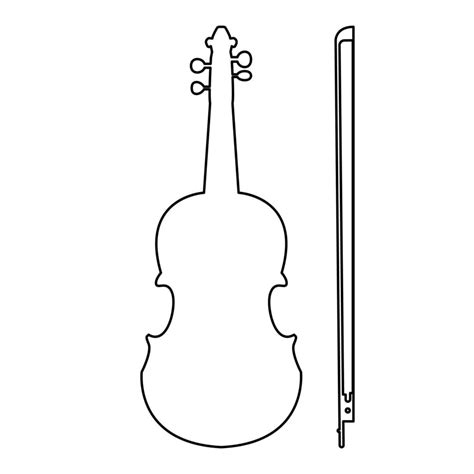 Violin outline black color 5215289 Vector Art at Vecteezy