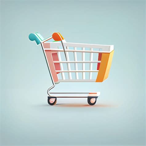 Premium Photo | Flat shopping cart cartoon wallpaper modern flat design for shopping online ...