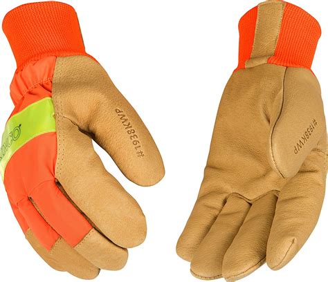 Kinco Hi-Vis Orange Lined Waterproof Pigskin Gloves | Waterproof Gloves | Gloves-Online