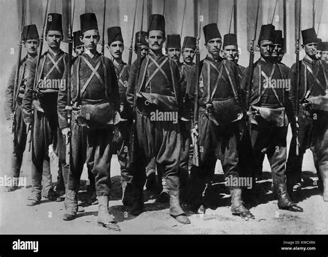 Turkish army c. 1910-1913, in traditional uniforms. They have baggy ...