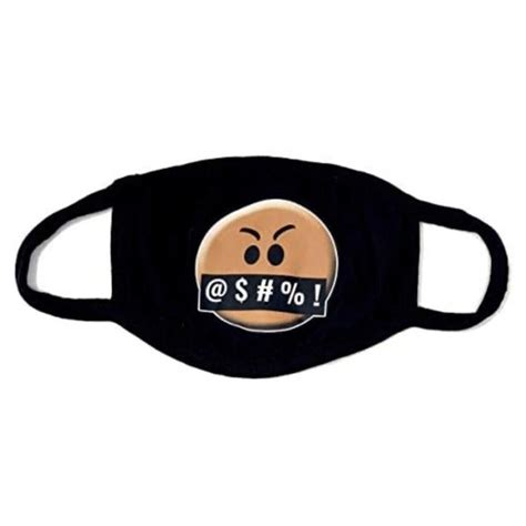 Other | Angry Face Cursing Emoji Emoticon Reusable Cloth Face Mask New ...