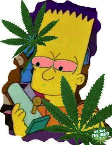 Bart Simpson Tattoo Smoking Weed