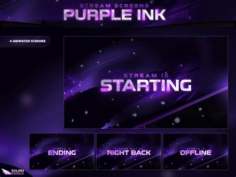 Purple Ink Twitch Overlay Animated Alerts Animated - Etsy