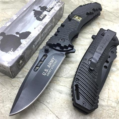 U.S. ARMY Spring Assisted Rescue Tactical Hunting Pocket Knife ...