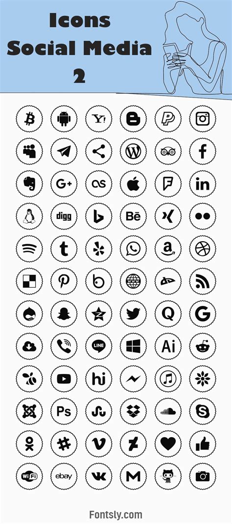 Icons Social Media 2 - Logo Font Free | Social media icons free, Logo fonts free, Free fonts ...