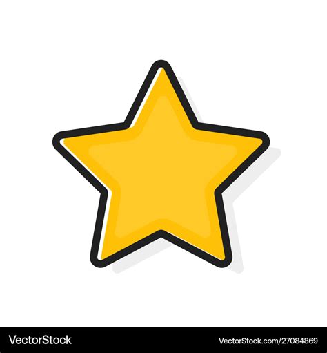 Flat star shape icon outline stroke Royalty Free Vector