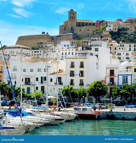 Port and Old Town of Ibiza Town, in Ibiza, Balearic Islands, Spa Editorial Photo - Image of ...