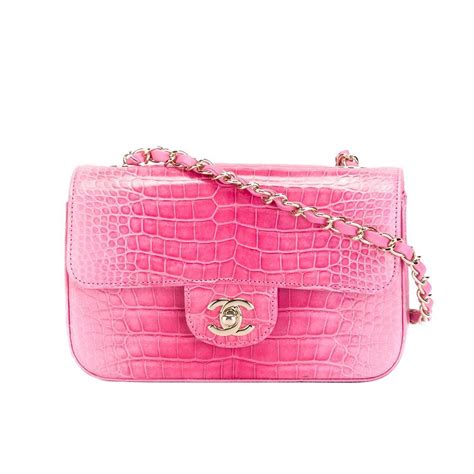 Chanel Pink Crocodile Shoulder Bag at 1stDibs | pink crocodile chanel bag, pink crocodile bag ...