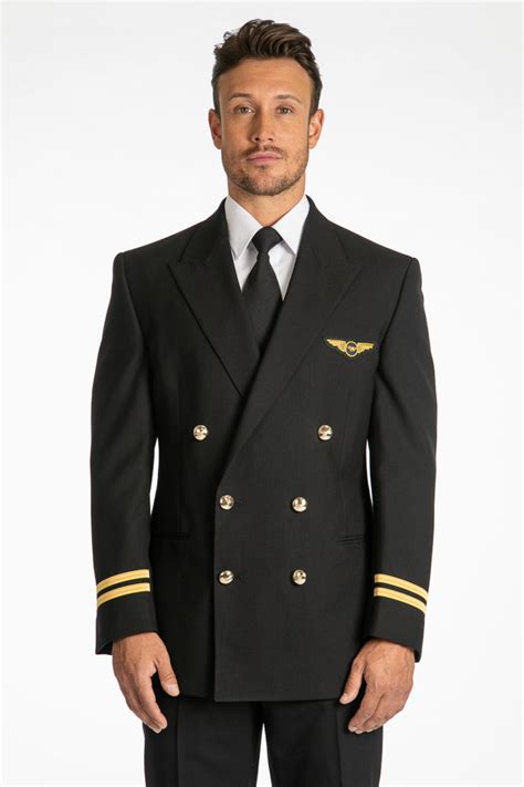 MEN'S PILOT UNIFORM DOUBLE BREASTED JACKET NAVY - Armstrong Aviation ...