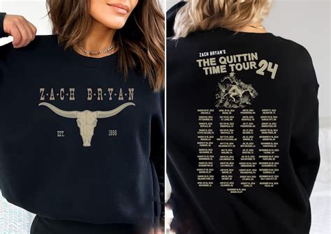 Zach Bryan The Quittin Time Tour 2024 Sweatshirt, Country Music Singer, Zach Bryan Merch, Zach ...