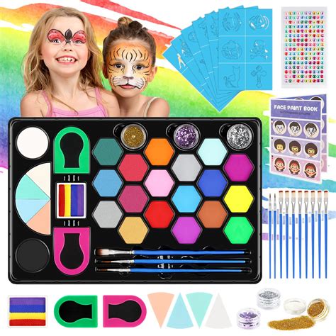 Buy 40 PCS Face Paint Kit for Kids | 20 Colors Face Painting Set ...