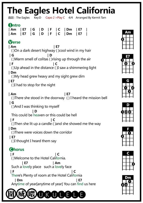 Eagles hotel california fingerstyle tab - horservices