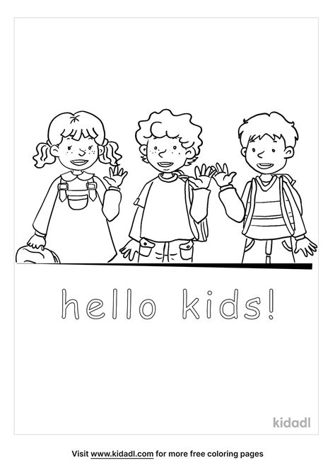 Free Hello Kids Coloring Page | Coloring Page Printables | Kidadl