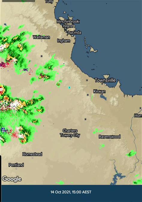 Latest animated Townsville RADAR Update at 3:30pm indicates ...