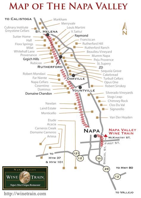 Napa Valley Winery Map Printable