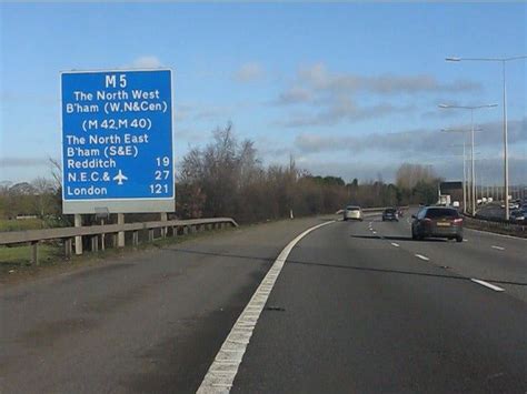 M5 Motorway - route confirmatory sign north of junction 5 by Peter Whatley | Motorway, Highway ...