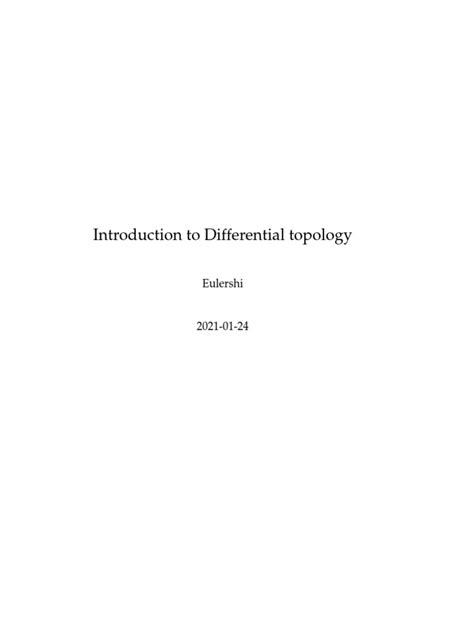 Differential Topology | PDF | Differentiable Manifold | Manifold