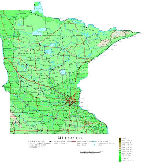 Minnesota Contour Map