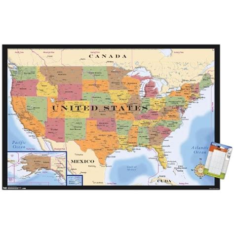 Trends International Map - Usa Time Zones Unframed Wall Poster Prints ...