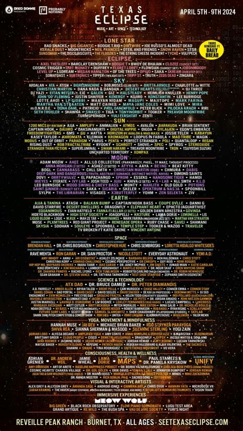 Texas Eclipse 2024 Festival Lineup - Jobi Brandice