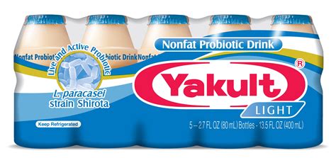 Yakult Light Nonfat Probiotic Drink, 2.7 fl. oz., 5 Bottles - Walmart.com