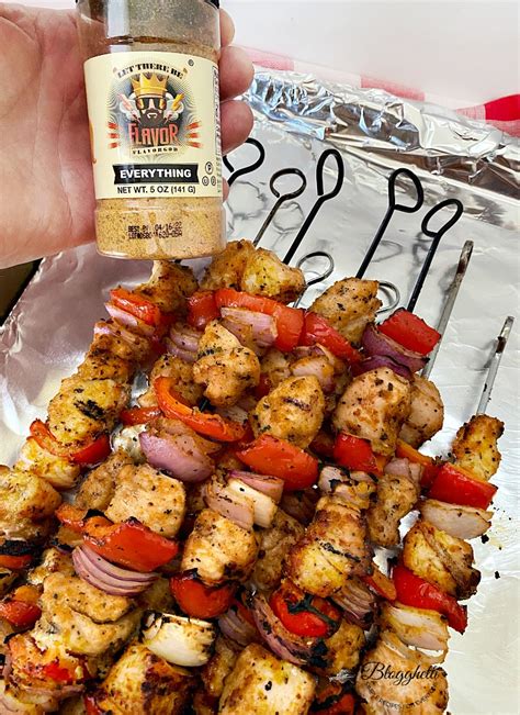 Grilled Chicken Kabobs with Everything Seasoning