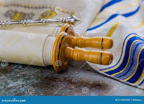 Prayer Book with Torah Scroll and Prayer Shawl Tallit Jewish Religious ...