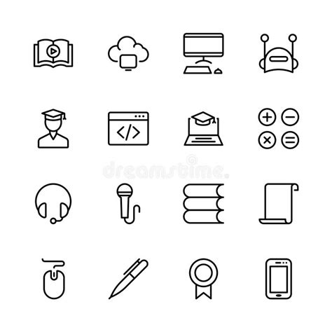 Flat icon set stock vector. Illustration of knowledge - 107271333