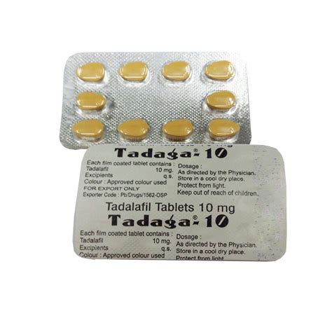 Tadaga 10mg Tablets (Tadalafil 10mg) | Buy Tadalafil 10mg Tablets