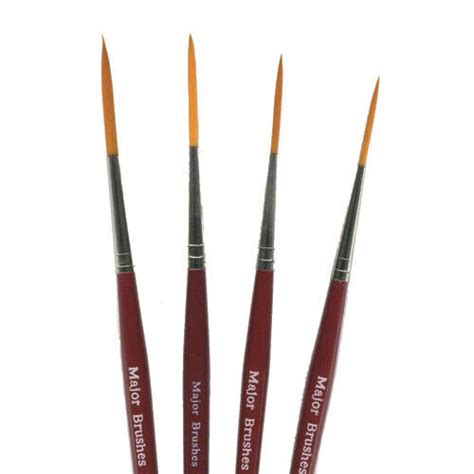 Major Brushes Artists Rigger Paintbrush Set of 4 - #0, #1, #2 and #3 | eBay