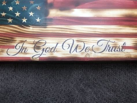 Wood American Flag In God We Trust | Etsy