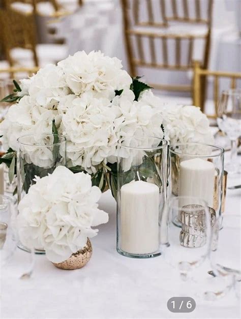 Hydrangeas | White wedding flowers centerpieces, Hydrangea wedding ...