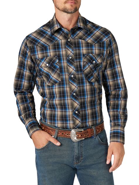 Wrangler Men's Long Sleeve Western Shirt - Walmart.com