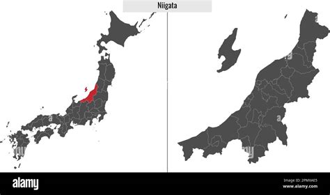 map of Niigata prefecture of Japan and location on Japanese map Stock ...