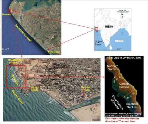 Location map of study area: Shore platform, Dwarka, Gujarat Coast ...