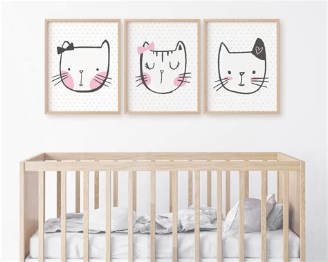 Cat Nursery Decor Tween Girl Room Decor Cat Decor for Kids | Etsy