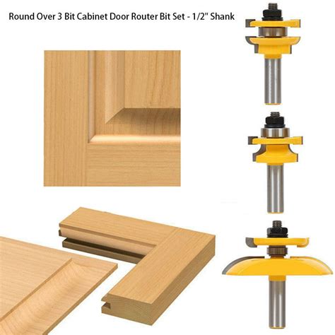 YIWULA Round Over 3 Bit Cabinet Door Router Bit Set - 1/2 Shank - Walmart.com - Walmart.com