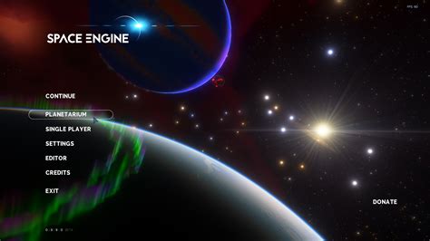 Animated scene in the main menu – Space Engine