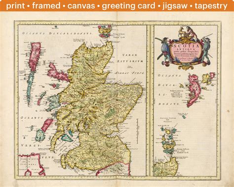 Scotland Old Map Print of Scotland Includes Edinburgh | Etsy