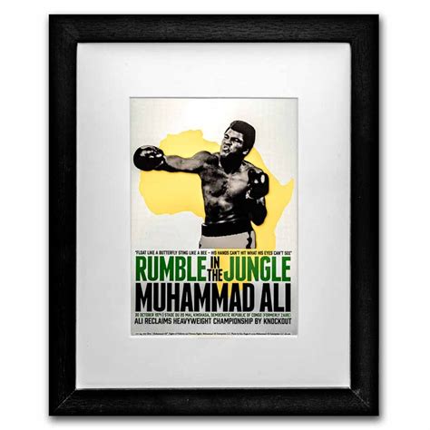 Muhammad Ali "Rumble In The Jungle" Silver Poster w/ Frame