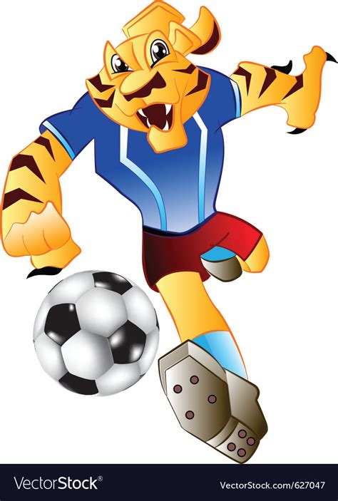 Tiger football mascot Royalty Free Vector Image