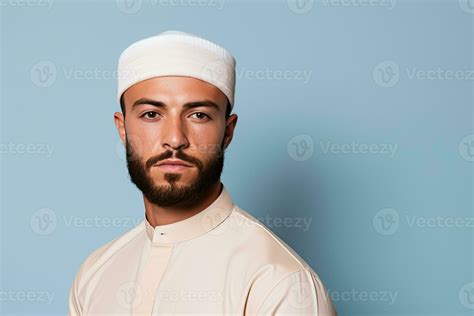 Muslim man with a beard wearing kufi. AI Generated 26489291 Stock Photo ...